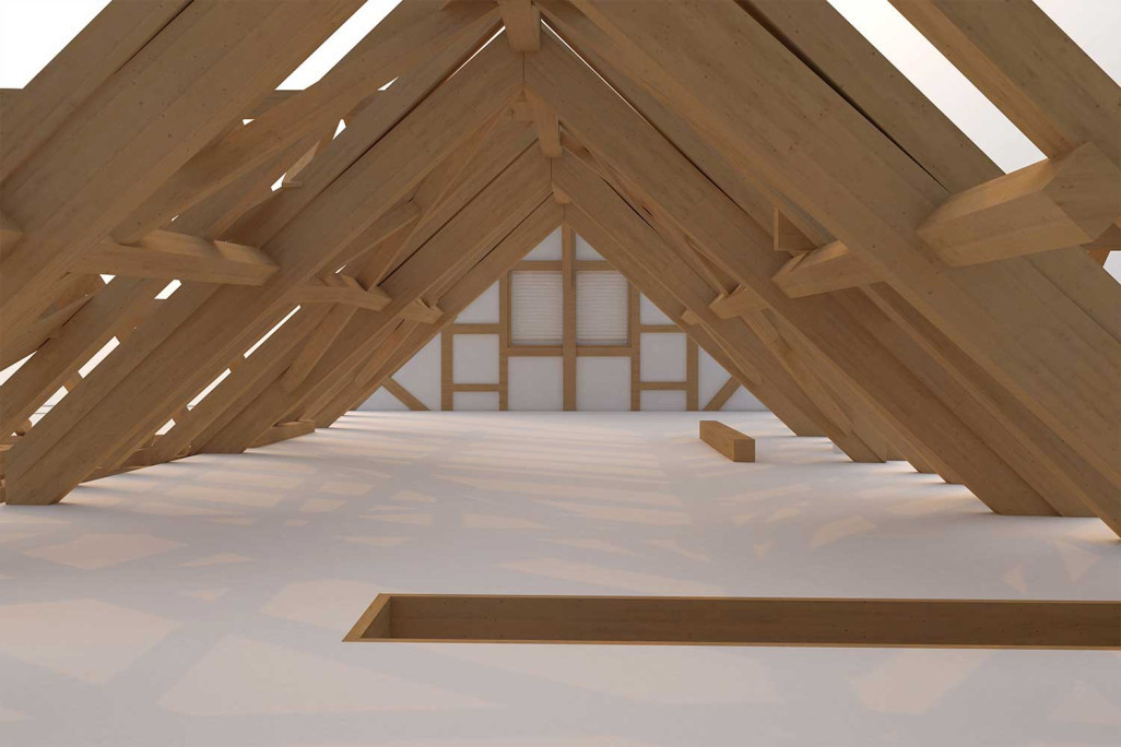 Modèle CAO 3D du grenier, HMQ AG