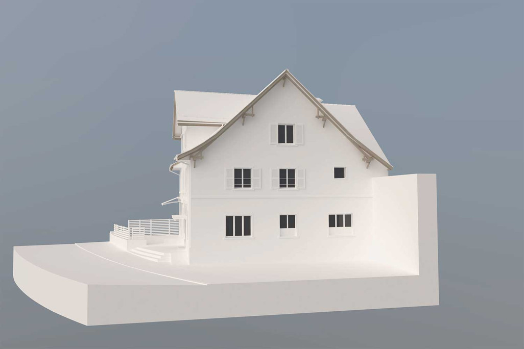 Auberge de Birmensdorf, modèle CAO 3D, HMQ AG