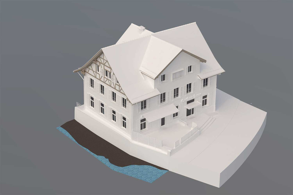 Auberge de Birmensdorf, modèle CAO 3D, HMQ AG
