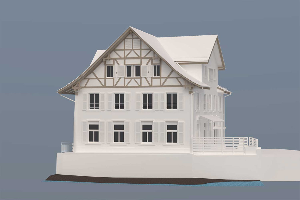 Auberge de Birmensdorf, modèle CAO 3D, HMQ AG