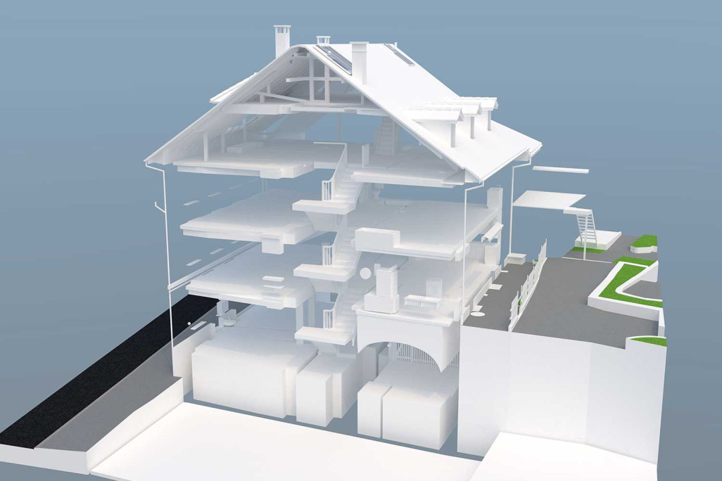 Coupe du bâtiment à partir d'un modèle 3D, HMQ AG