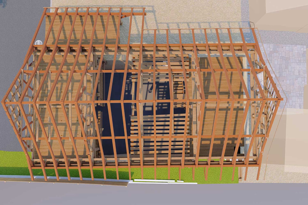 Conception CAO 3D, grange à Ossingen ZH, HMQ AG