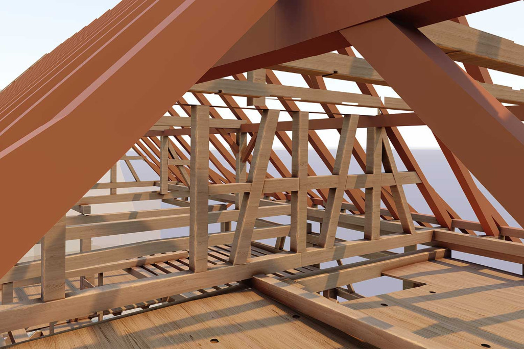 Structure porteuse 3D, grange à Ossingen ZH, HMQ AG