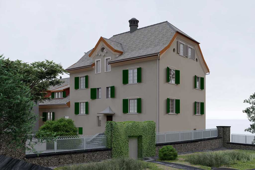 Azmoos SG, modèle 3D issu du relevé du bâtiment, HMQ AG