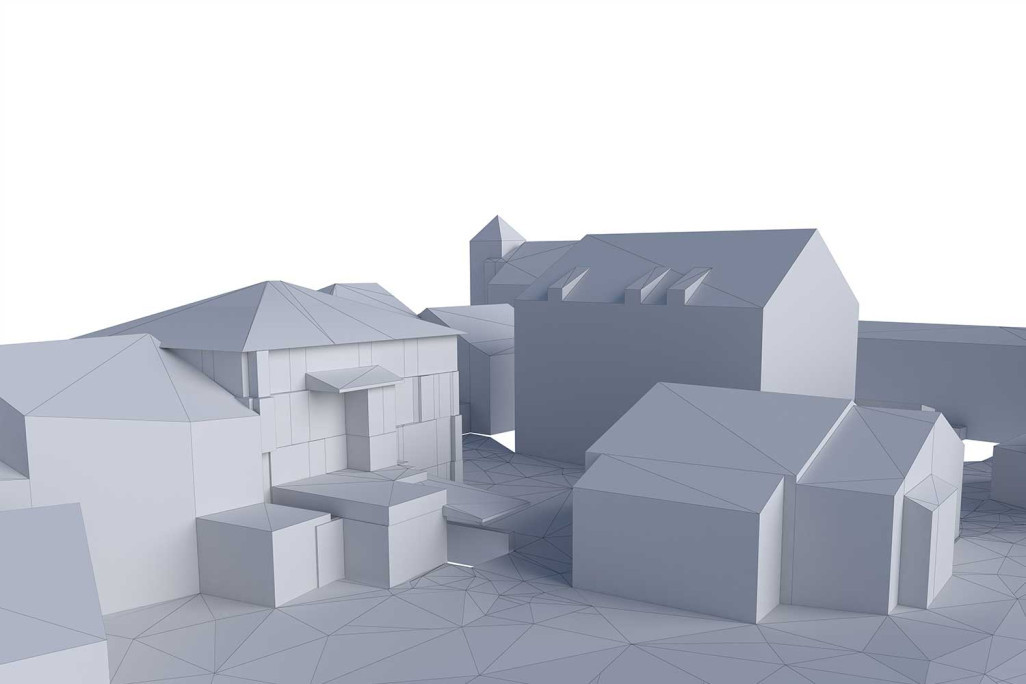 Modélisation 3D LOD 100 à partir d'une prise de vue aérienne, HMQ AG