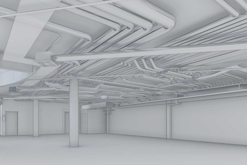 Modélisation CAO 3D avec conduites, HMQ AG