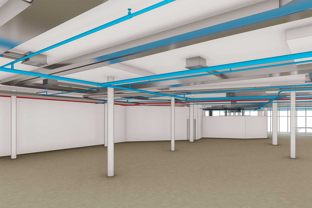 Modélisation 3D avec conduites, HMQ AG