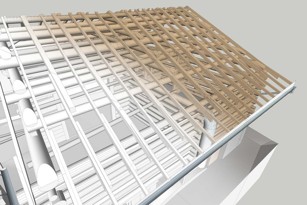 Modélisation 3D dans ArchiCAD, construction de toiture, HMQ AG