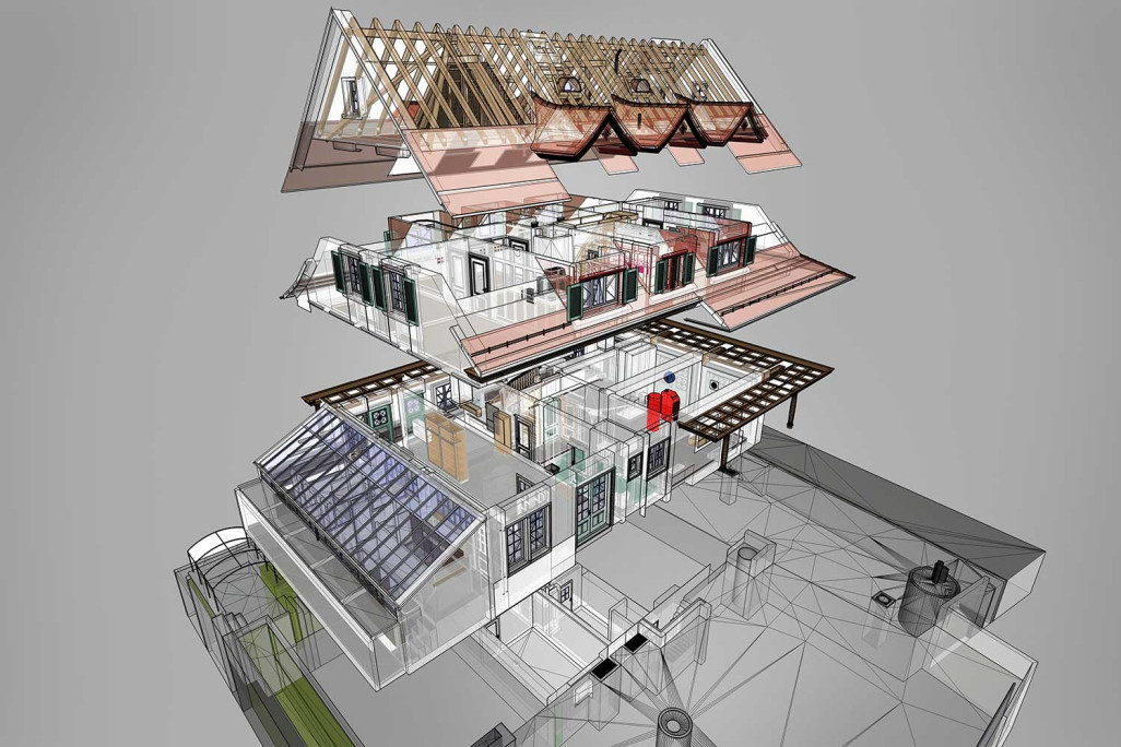 Modélisation CAO 3D à partir du relevé du bâtiment, HMQ AG