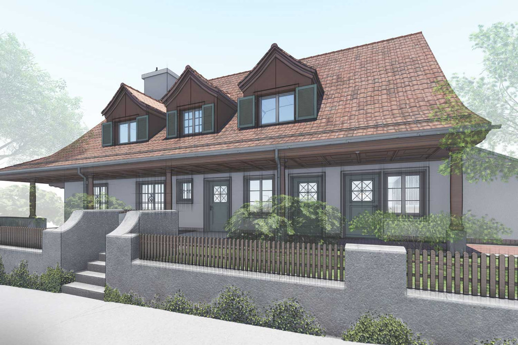 Modélisation 3D d'une villa à partir d'un relevé de bâtiment, HMQ AG