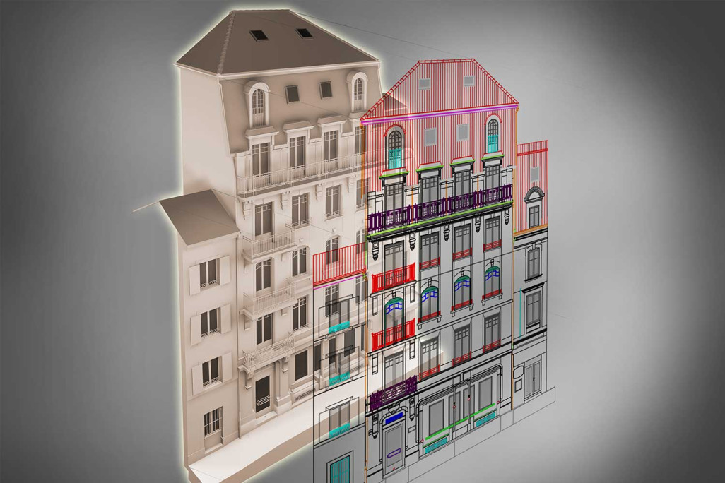 Vue 3D de la façade, HMQ AG