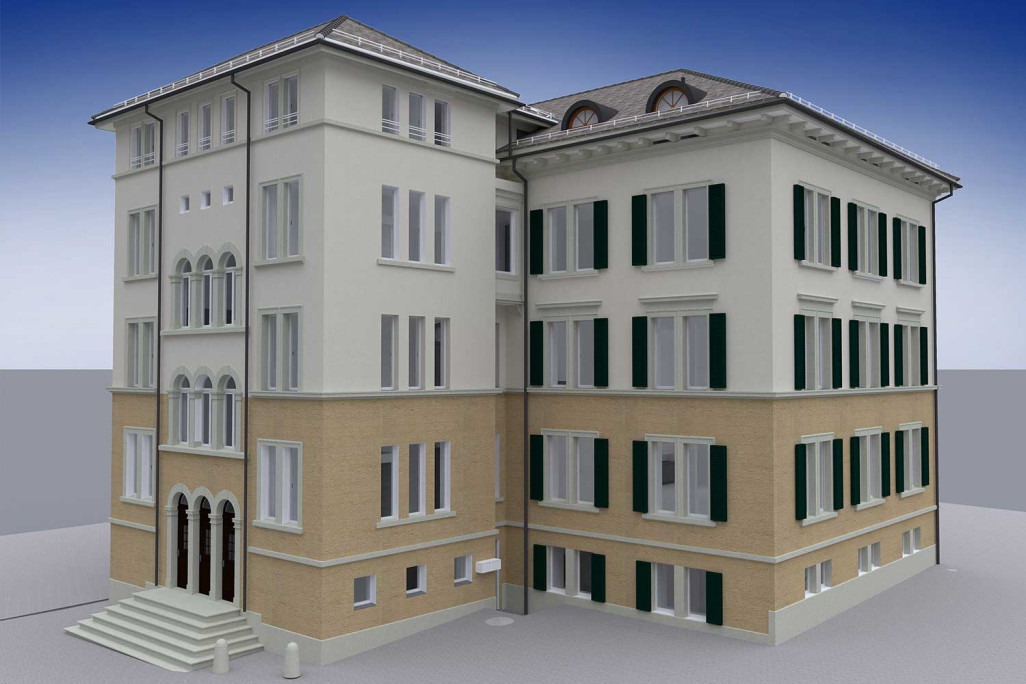 Modèle CAO 3D issu du levé topographique, HMQ AG