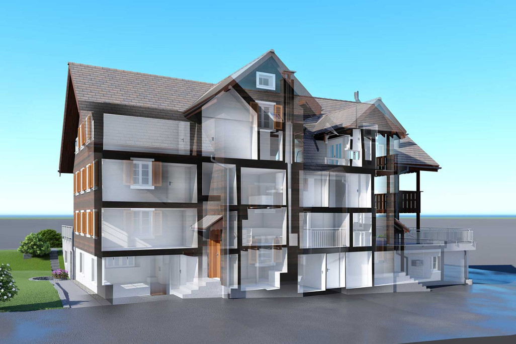 Modèle 3D en coupe, HMQ AG