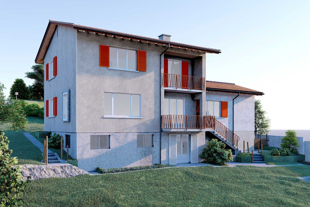 Modèle CAO 3D d'une maison individuelle, HMQ AG