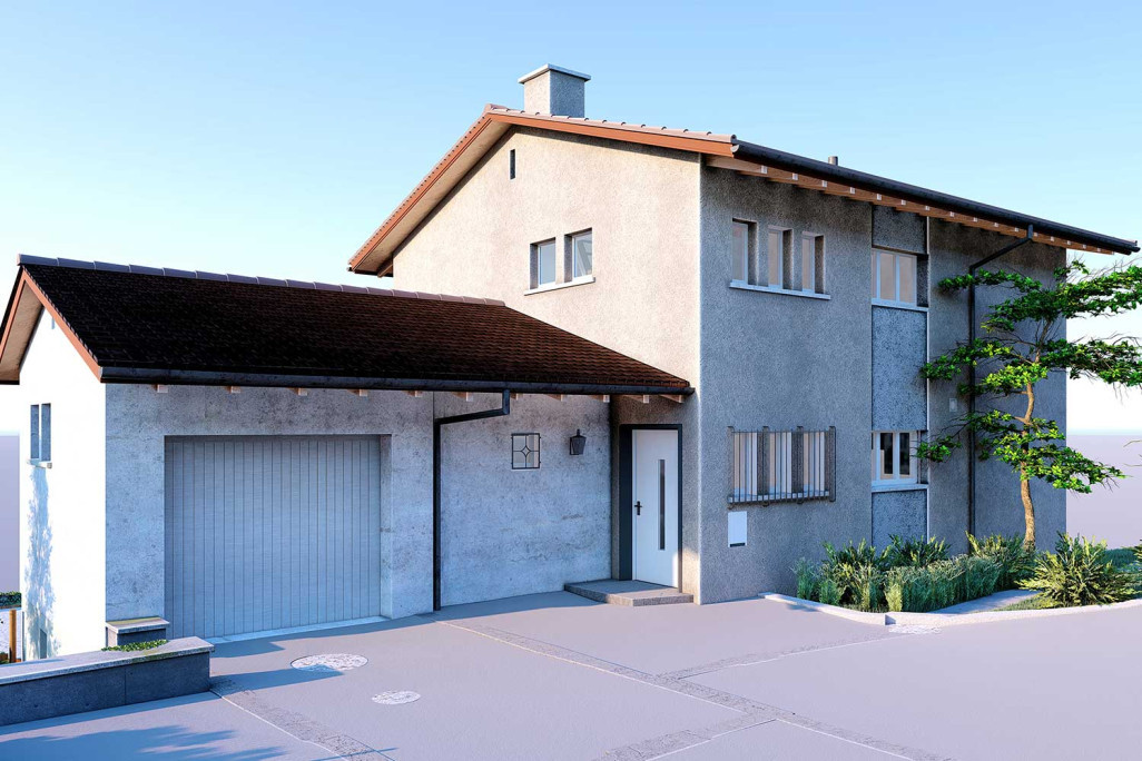 Modèle 3D d'une maison individuelle, HMQ AG