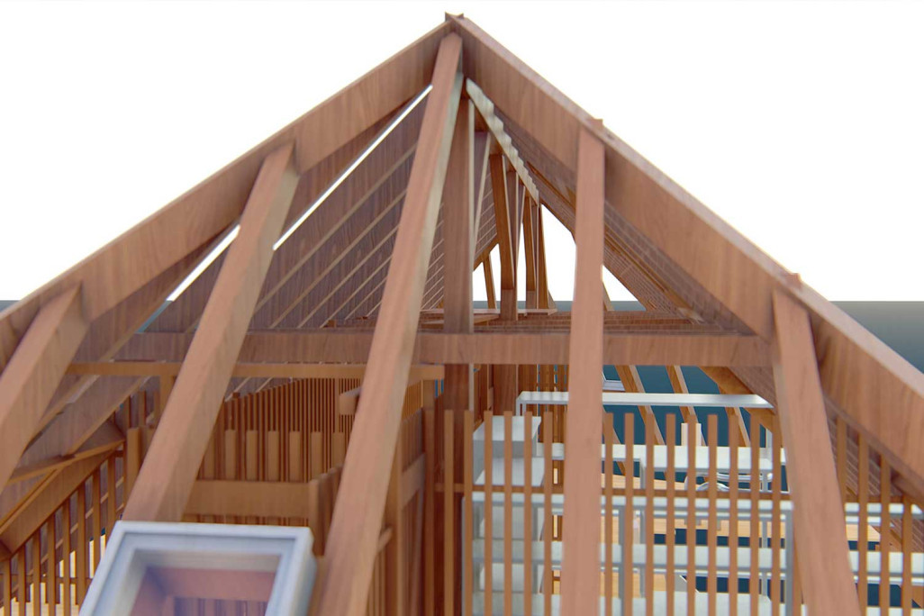 Construction de toiture en 3D, modélisation, HMQ AG