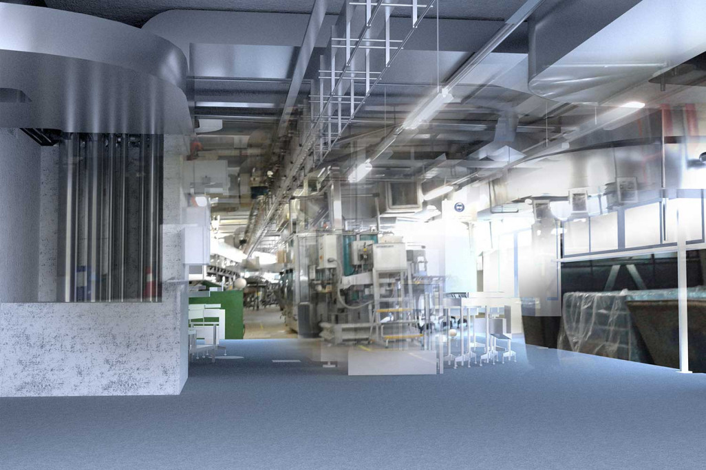 Modélisation 3D d'une installation industrielle, HMQ AG