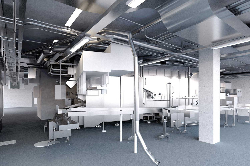 Modèle 3D de l'installation industrielle Rhäzünser, HMQ AG