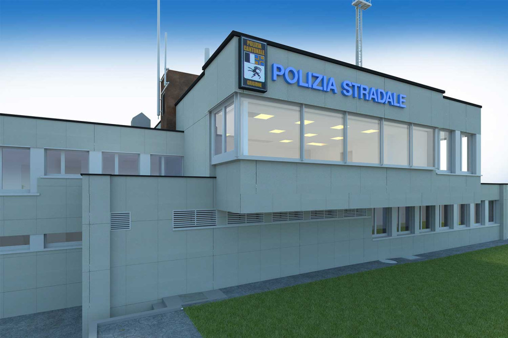 Modèle 3D, centre routier de San Bernardino, Office des ponts et chaussées des Grisons, HMQ AG