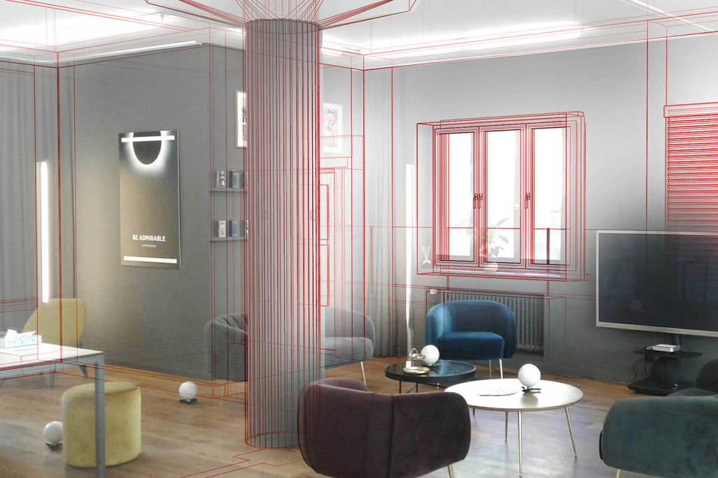 Modélisation 3D dans CAD d'un appartement, HMQ AG