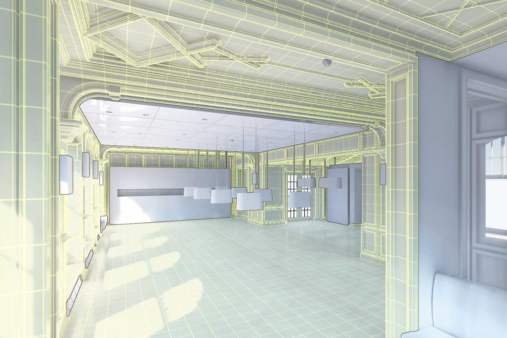 Modèle CAO 3D pour l'architecture d'intérieur, HMQ AG