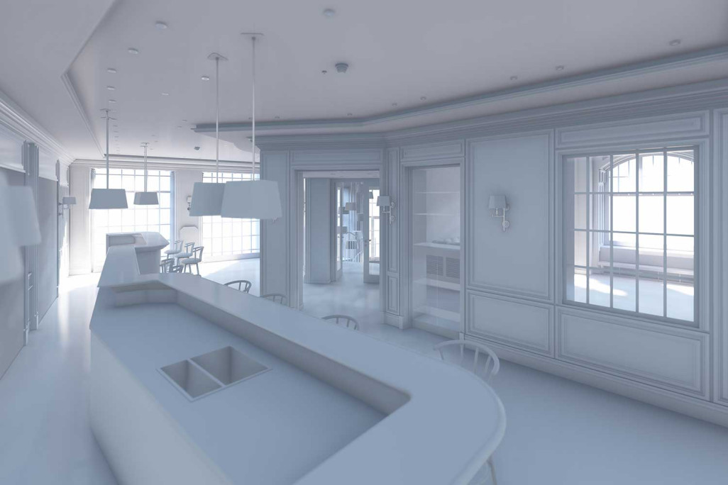 Modélisation CAO 3D pour l'architecture d'intérieur, HMQ AG
