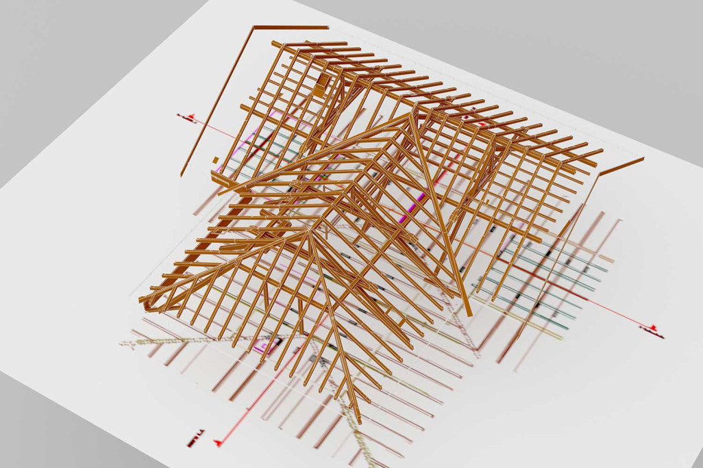 Modèle 3D, structure du toit, HMQ AG