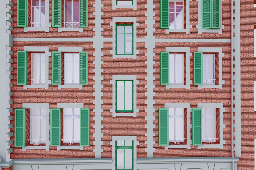 Façade en briques 3D à Berne, HMQ AG