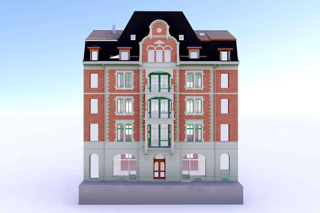 Façade 3D à Berne, HMQ AG