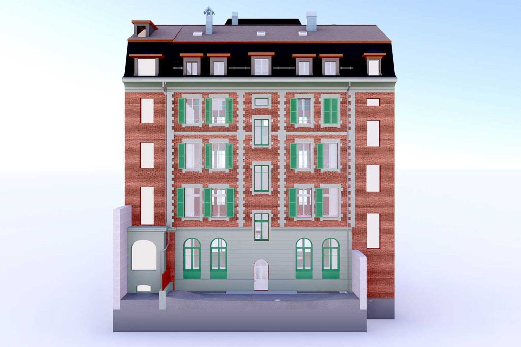 Façade 3D à Berne, HMQ AG