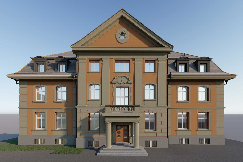 Modèle CAO 3D, villa dans un parc à Windisch AG, HMQ AG