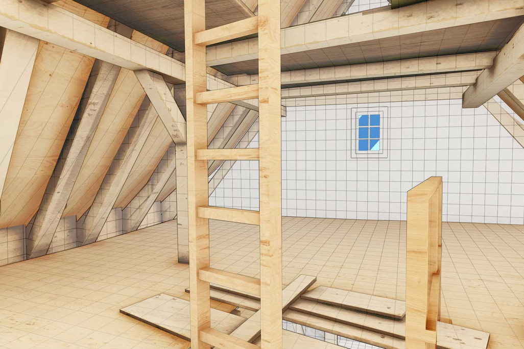 Nuage de points 3D vers BIM, construction de toiture 3D, relevé de bâtiment, HMQ AG