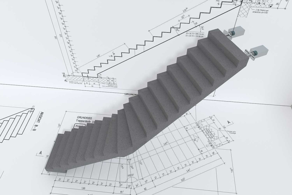 Escalier 3D à partir d'un plan 2D, HMQ AG