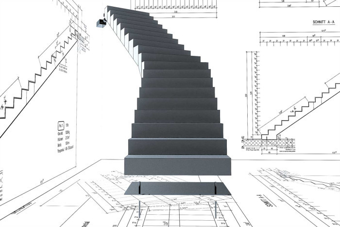 Élément d'escalier 3D à partir de données de plan 2D