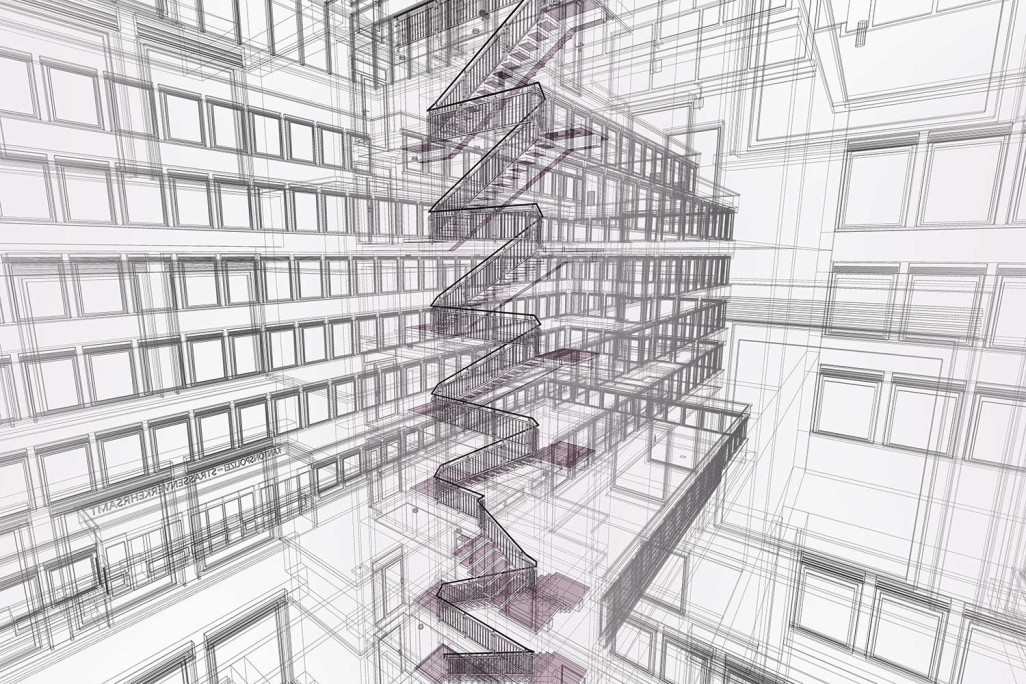 Modèle BIM 3D, Office des constructions des Grisons, Service des automobiles, HMQ AG