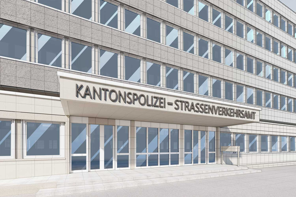 Modèle BIM 3D, Office des constructions des Grisons, Service des automobiles, HMQ AG