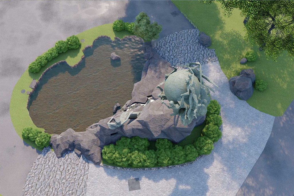 Modélisation CAO 3D, Monument postal mondial sur la Petite Schanze à Berne BE, HMQ AG