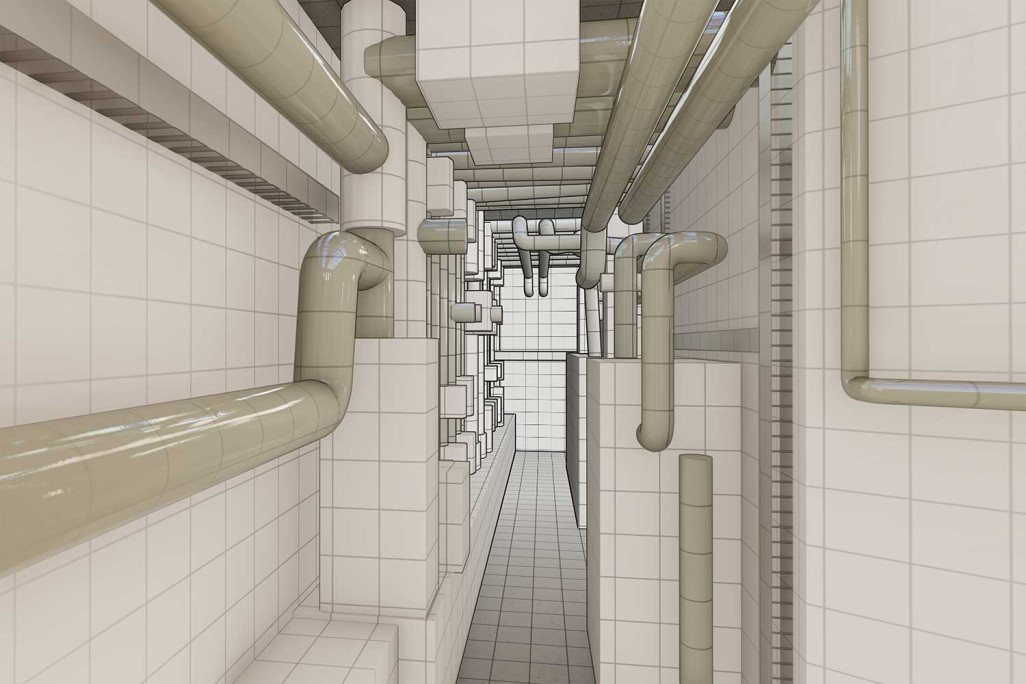 Modèle 3D, domotique avec câbles, HMQ AG