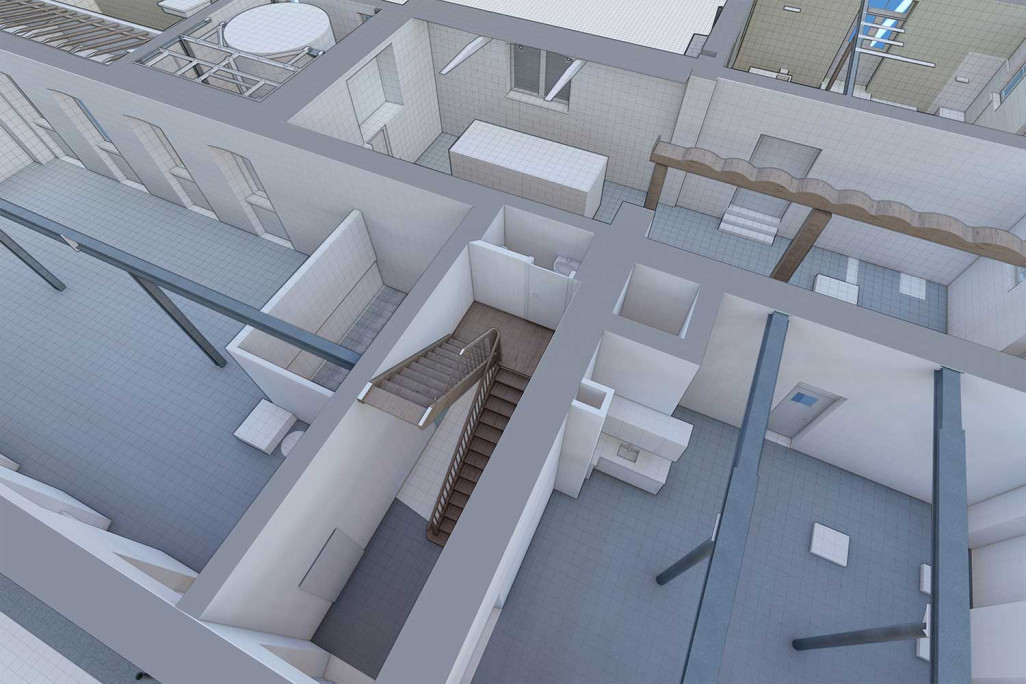 Bâtiment d'atelier, plan 3D, HMQ AG