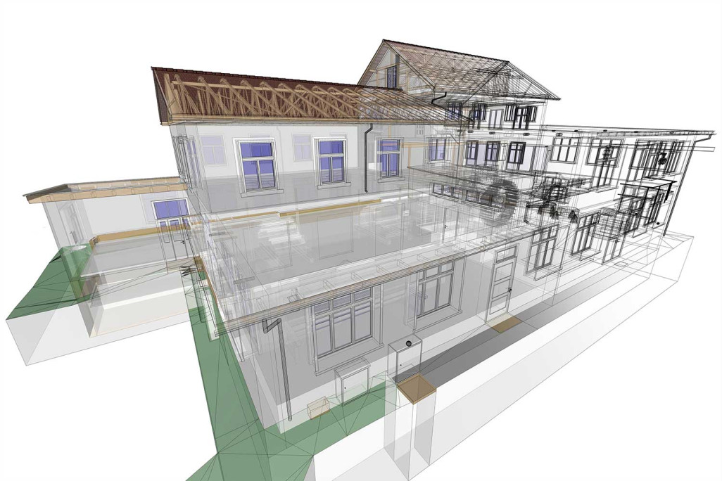 Grabs, Saint-Gall, modélisation 3D de la filature, HMQ AG